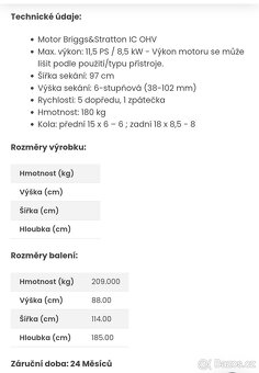Traktůrek Partner P 11597 sekačka+radlice+řetězy - 3