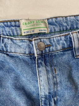 Modré wide leg džíny (Cropp) - 3