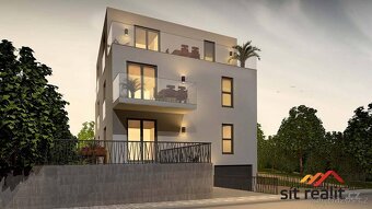 Novostavba byt 2+kk, 55m2 + 40m2 zahrada, garážové stání, Pr - 3