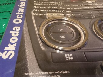 Kroužky ovládání ventilace nerez, mech. klima Škoda Octavia - 3