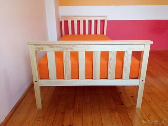 NOVÁ borovicová postel 120x200 (bez roštu a matrace) - 3