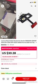 kratší držák spz honda cb - 3