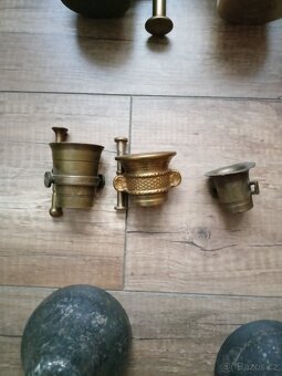 Hmoždíř,džezva,svícen,konvice,alpaka. - 3