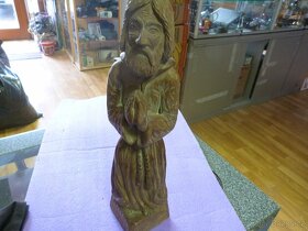 Nádherná dřevěná socha svatého-jemné řezbování - 3