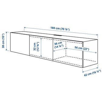 TV stolek na zeď IKEA BESTA černa/béžová mat - 3