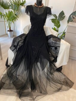 Guess plesové dlouhe pruhledne saty cerne 38 - 3