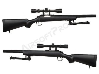 Airsoft sniper MB02D + puškohled a dvojnožka, černá - 3
