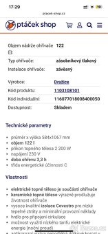 Bojler dražice OKCE 125 - 3