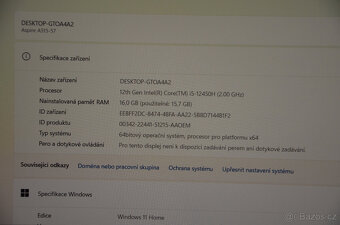 Acer Aspire 5 i5/16GB/SSD 512GB/záruka - 3