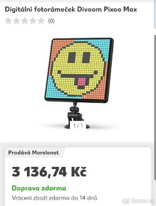 Digitální fotorámeček Divoom Pixoo Max, šňůrka mobil - 3