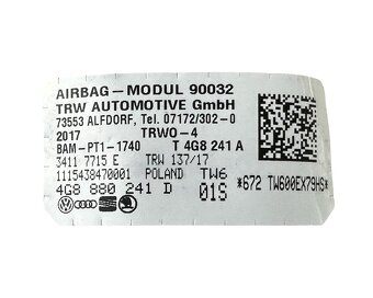 Levý airbag bočnice 4G8880241D Audi A6 C7 4G FL r.v. 2018 - 3