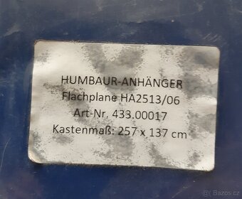 Plachta Humbaur na káru 257x137cm - 3
