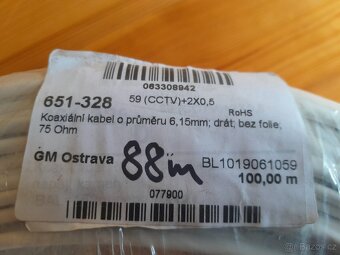 Koaxiální kabel s napájením pro CCTV BÍLÝ 2x0,5mm2 - 3