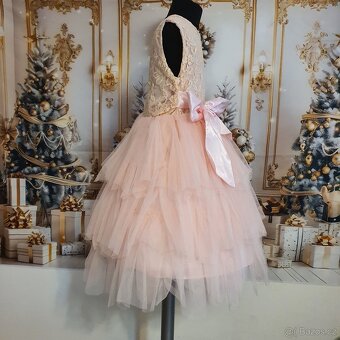 Dětské sváteční šaty s krajkovým topem - 3