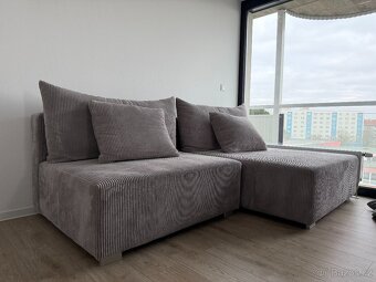 Šedá sedací souprava - gauč - Zánovní - 3