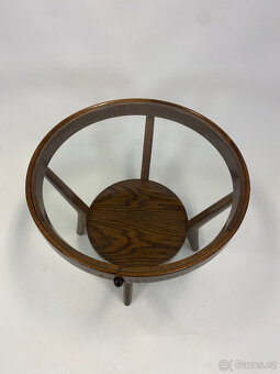 Luxusní stolek Kropáček - renovace - šelak - nové sklo - 3