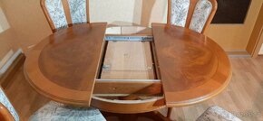 Stůl rozkládací jídelní a 4 židle - dřevo třešeň - 3
