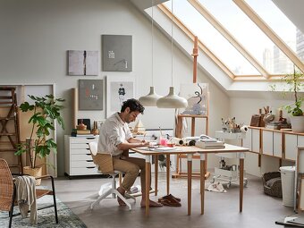 Stůl ANFALLARE od Ikea+ bílé kovové podnože - 3