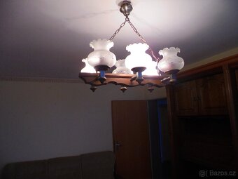 dřevěný, 6 ramený lustr - 3