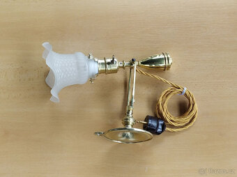 Starožitná mosazná lampička - secese - 3