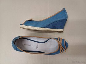 Modré kožené lodičky vel.41 - 3