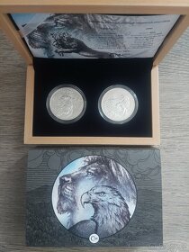Sada dvou stříbrných uncových investičních mincí Český lev a - 3