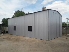 Plechová garáž 6x10 plechová hala okna vrata. - 3