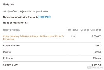 Dětské náušnice - bílé zlato - 3