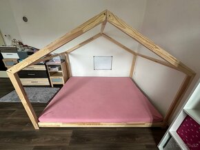 Dětská postel domeček 160x200cm s matrací - 3