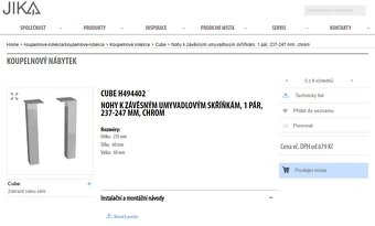 CUBE H494402 - nohy k závěsným umyvadlovým skříňkám (JIKA) - 3