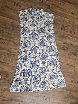 ŠATY MAXI -modré vzorované M-L - 3