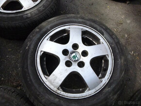 4x alu disky škoda (5x100) letní pneu 185/60 r14 - 3
