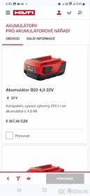 HILTI AKUMULÁTOR B22 4,0 22V
- 3