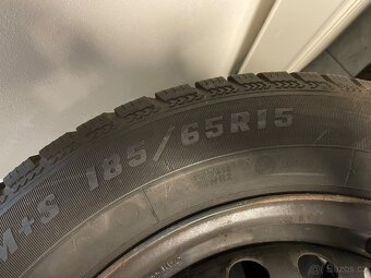 Plechové disky 4x100 6Jx15 + zimní pneu 185/65 R15 - 3