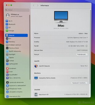 iMac 27” 5K 2020 CTO /32GB RAM/Intel i7/512GB SSD/ Záruka - 3
