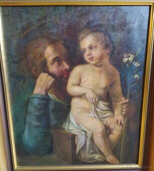 Josef Bergler - Svatý Josef s Ježíškem - 18. Století - obraz - 3