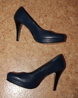 Tmavě modré kožené lodičky v. 37 značka Stival - 3