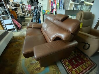 KOŽENÝ DVOUSED Segmüller -D POLOHOVATELNÝ, S PODNOŽNÍKEM - 3