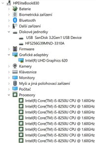 ▼HP Elitebook 830 G5 - 13,3" / I5-8250U / 16GB / SSD / ZÁR▼ - 3