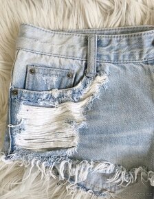 Zara džínové kraťasy trhane šortky džíny - 3