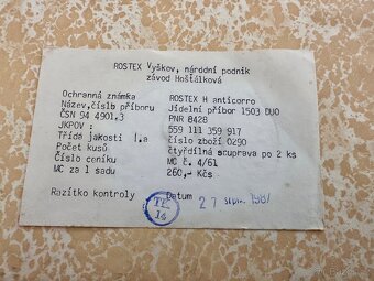 Starožitné nepoužité příbory 1987 - 3