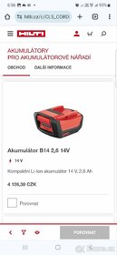 HILTI AKUMULÁTOR B14 1,6 2,6 3,3 5,2 14V - 3