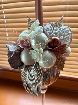 Vánoční  skleněný svícen - 3