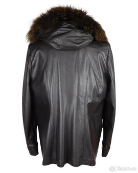 Kožená tmavě hnědá bunda s pravou kožeš. K STYLE XXL - 3