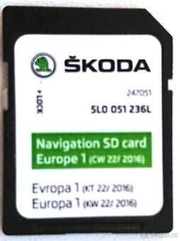 Navigace - Mapy Škoda SuperB, Octávia, Rapid, Kodiaq - 3