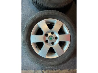 ALU disky 5x112 R15 Škoda 6Jx15H2 ET 47 se zimními pneu 195/ - 3
