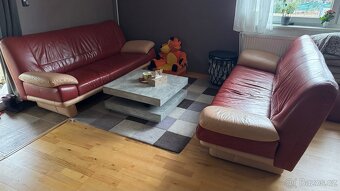 Kožený červený gauč - 3