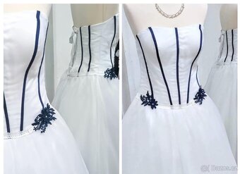 MODRO-BÍLÉ svatební šaty - 3