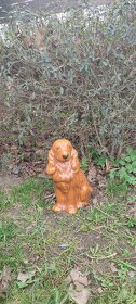 Keramická velká starožitná socha psa kokršpaněla - 3