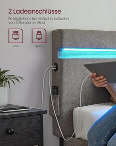 NOVÁ POSTEL S LED OSVĚTLENÍM BEZ MATRACE - 3
